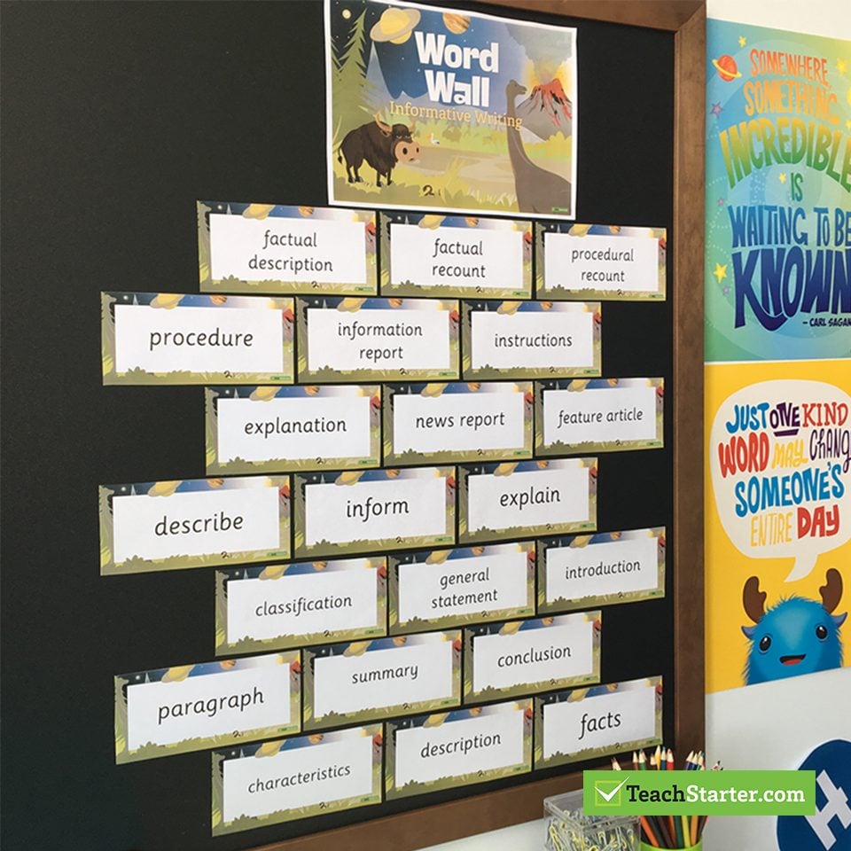 Word Wall & 3 Sentences  Classroom writing, Kindergarten writing