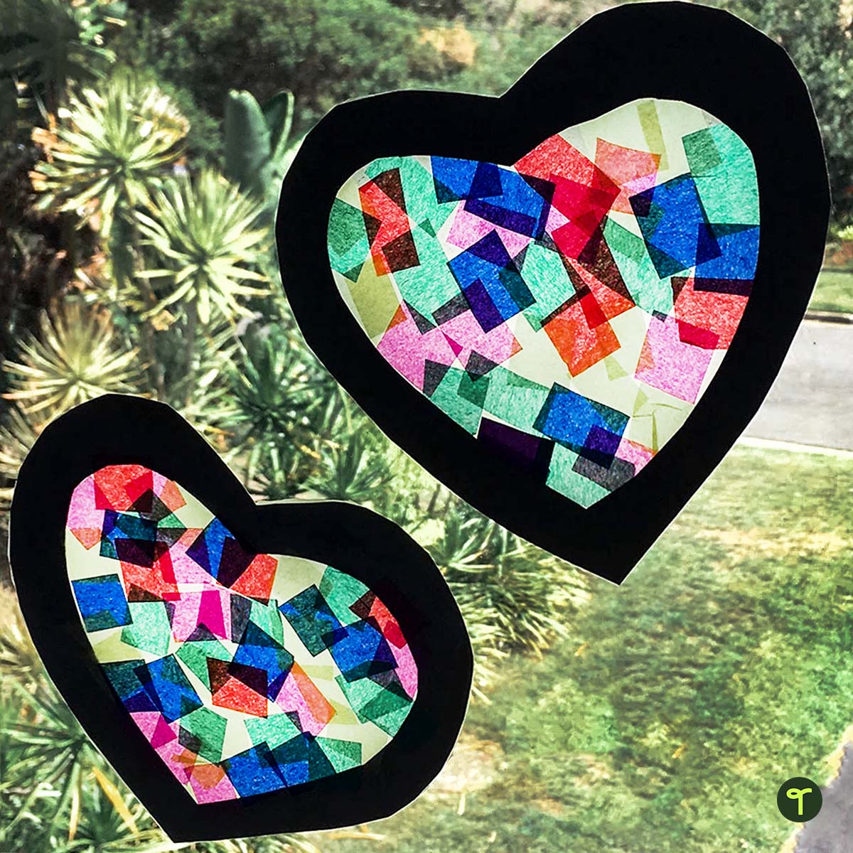 valentine's day heart stained glass craft