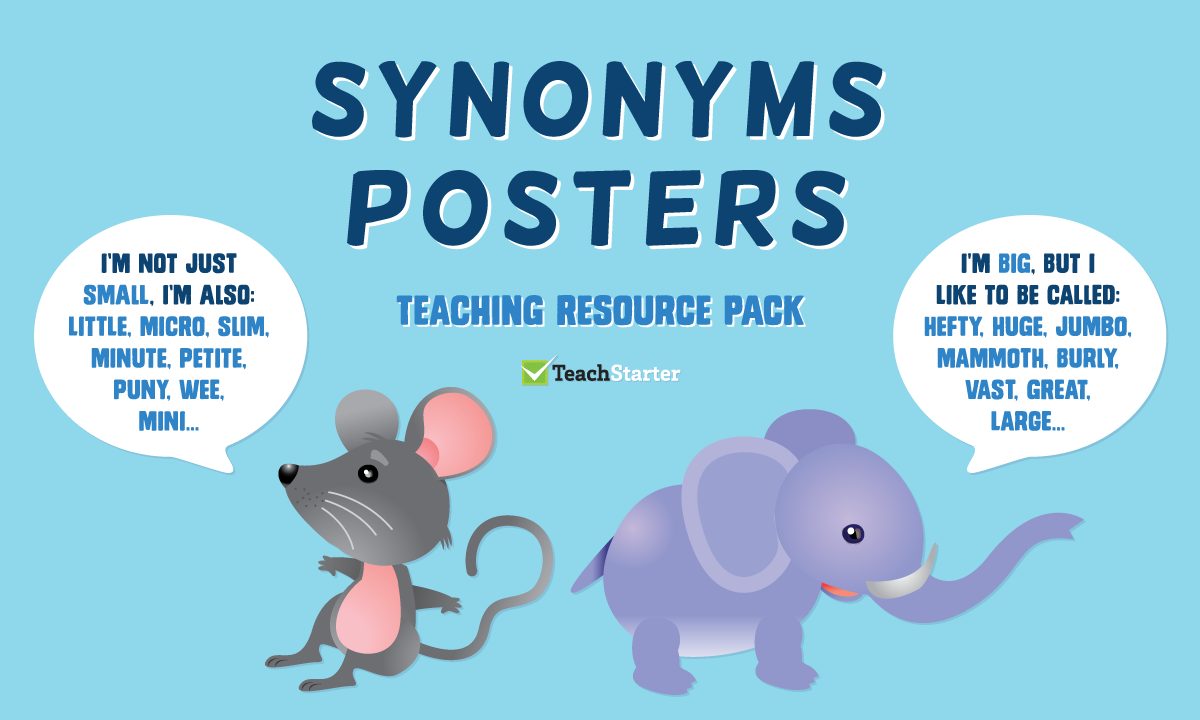 synonyms posters teaching resource pack