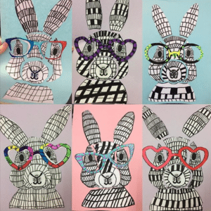 easter bunny with glasses