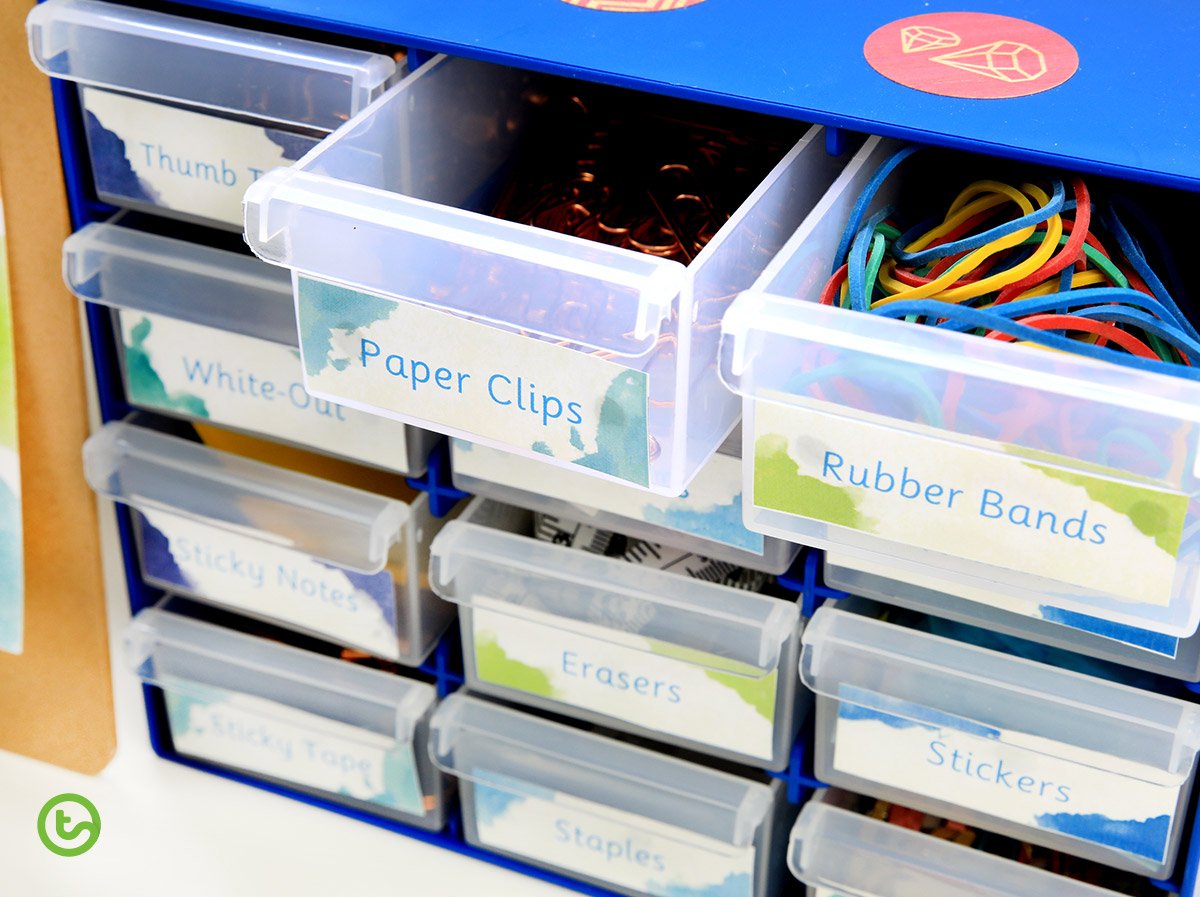 Teacher desk storage