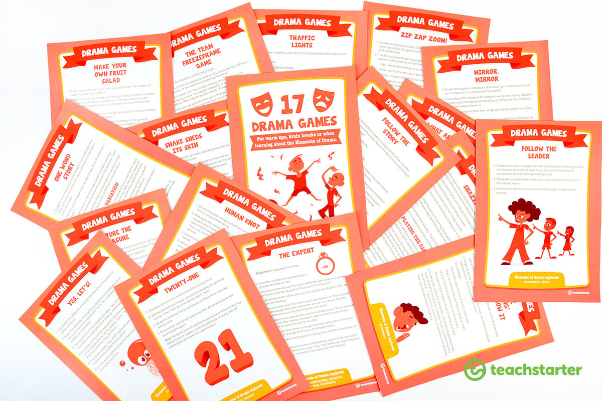 drama for kids - activities and printable task cards