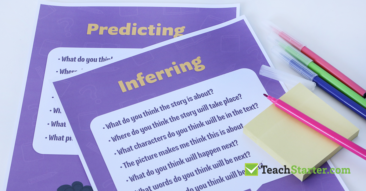 super six strategies - predicting and inferring question sheets