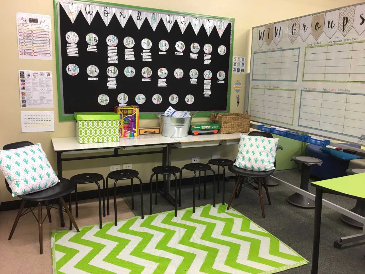 small group instruction area in a flexible seating classroom 