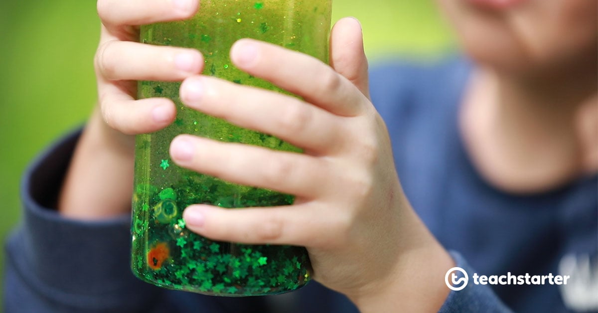 glitter bottle - mindfulness activity for kids