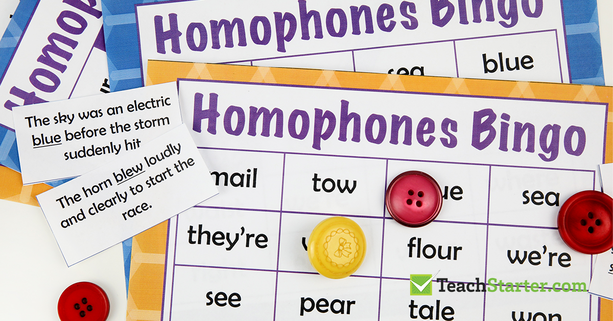 Homophone Bingo Cards