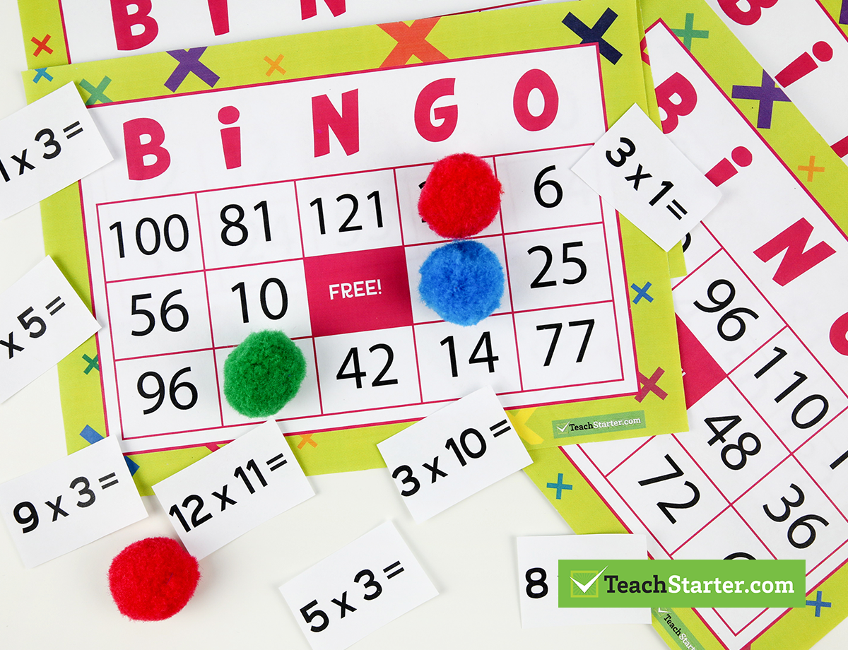 Multiplication Times Tables Bingo Cards