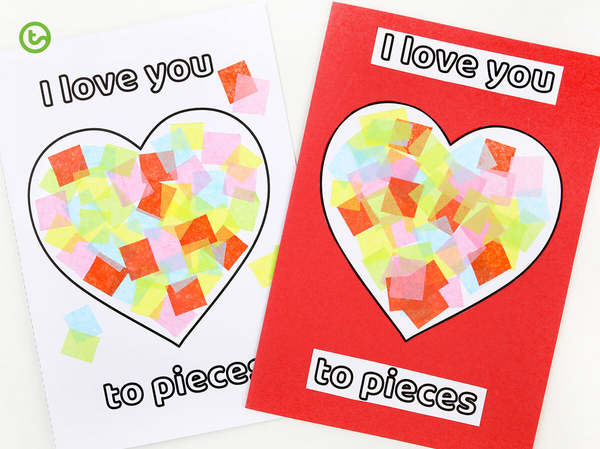 I love you to pieces printable card template