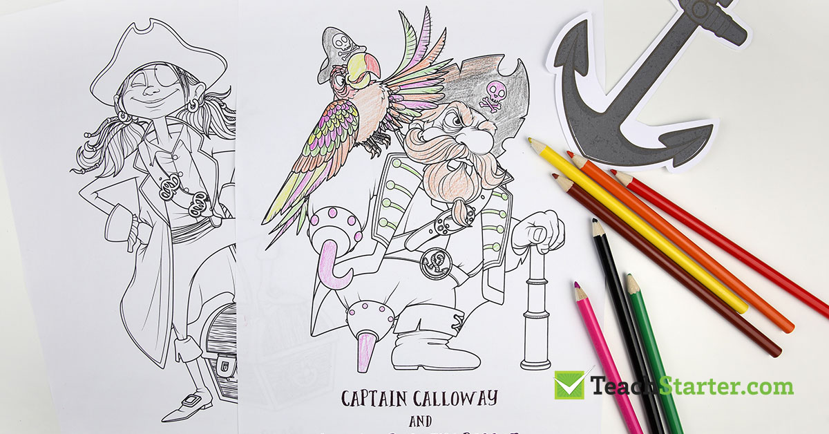 Pirate Colouring In Sheets