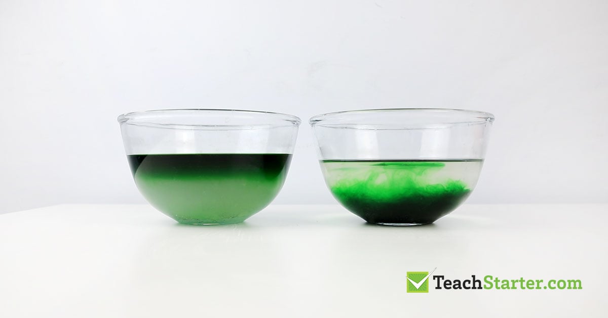 use food dye to illustrate how liquid molecules behave differently in fresh water and salt water