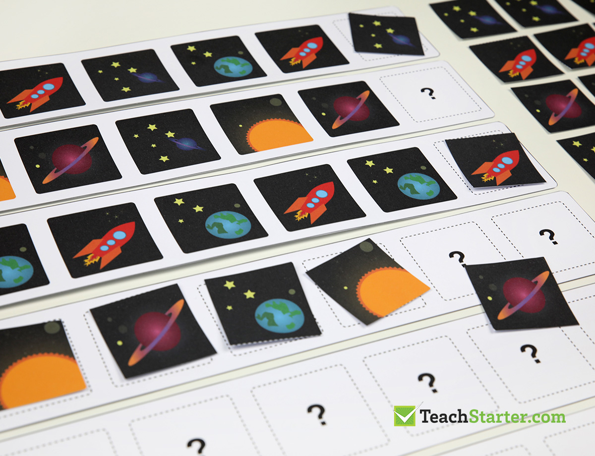Space Themed Pattern Matching Activity