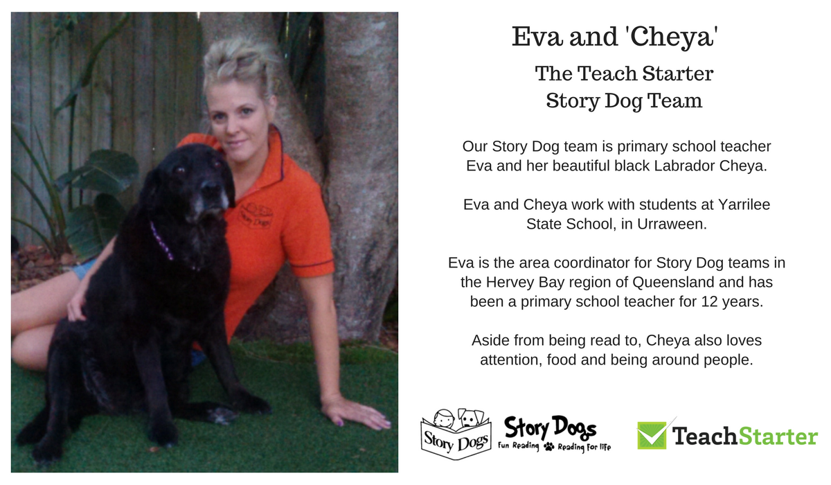 Eva and Cheya - The Teach Starter Story Dog team