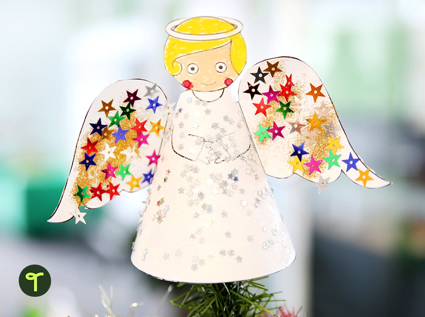 printable angel tree topper template