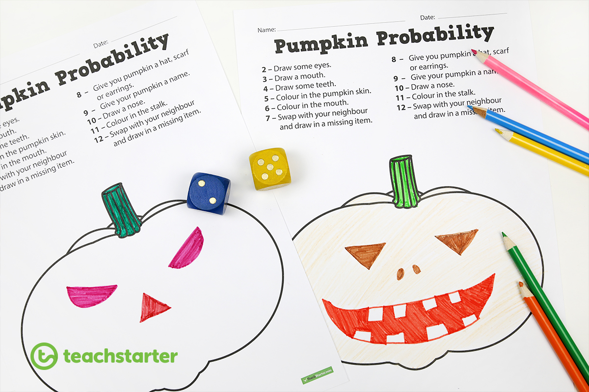 Pumpkin Probability Game for Halloween Classroom Activities