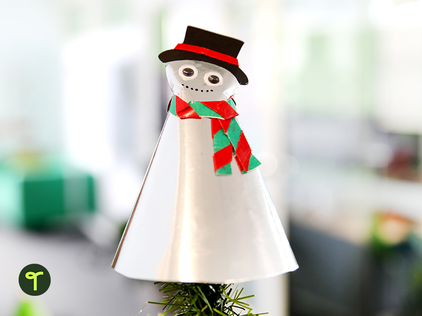 snowman christmas tree topper paper craft template
