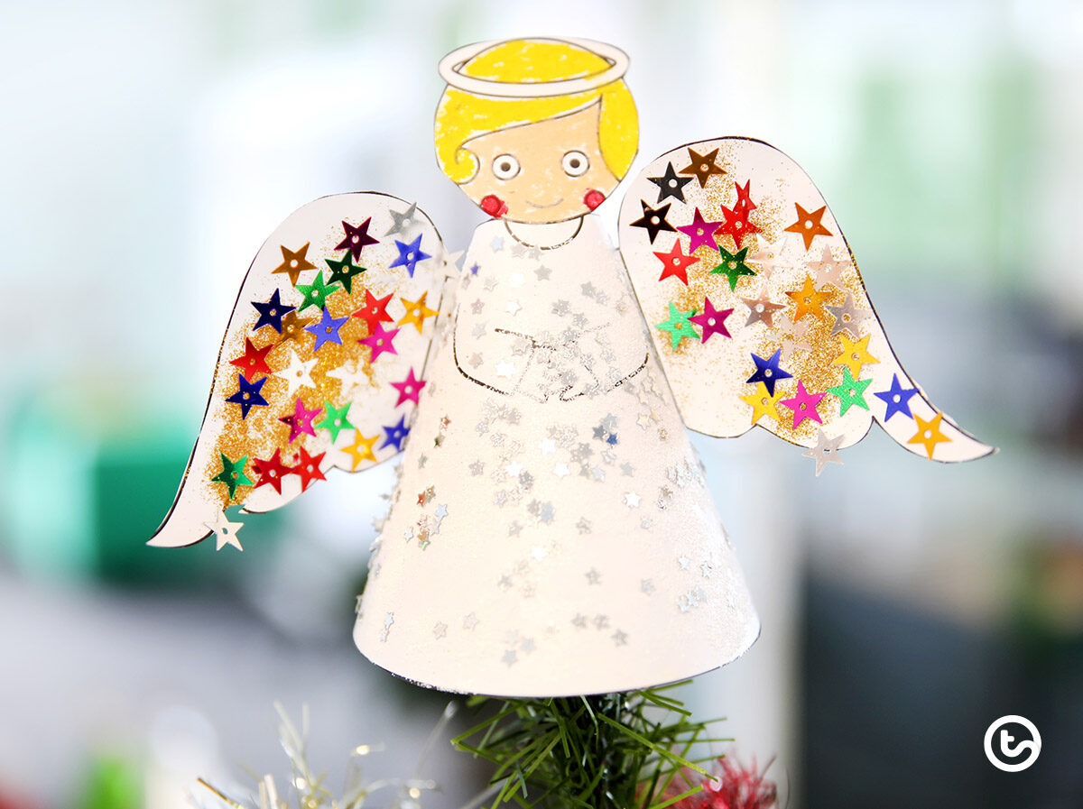 Angel tree topper template