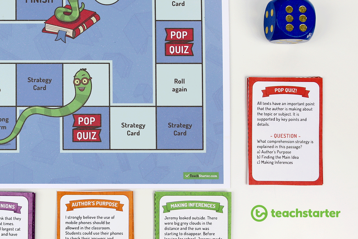 Comprehension Skills Pop Quiz Cards