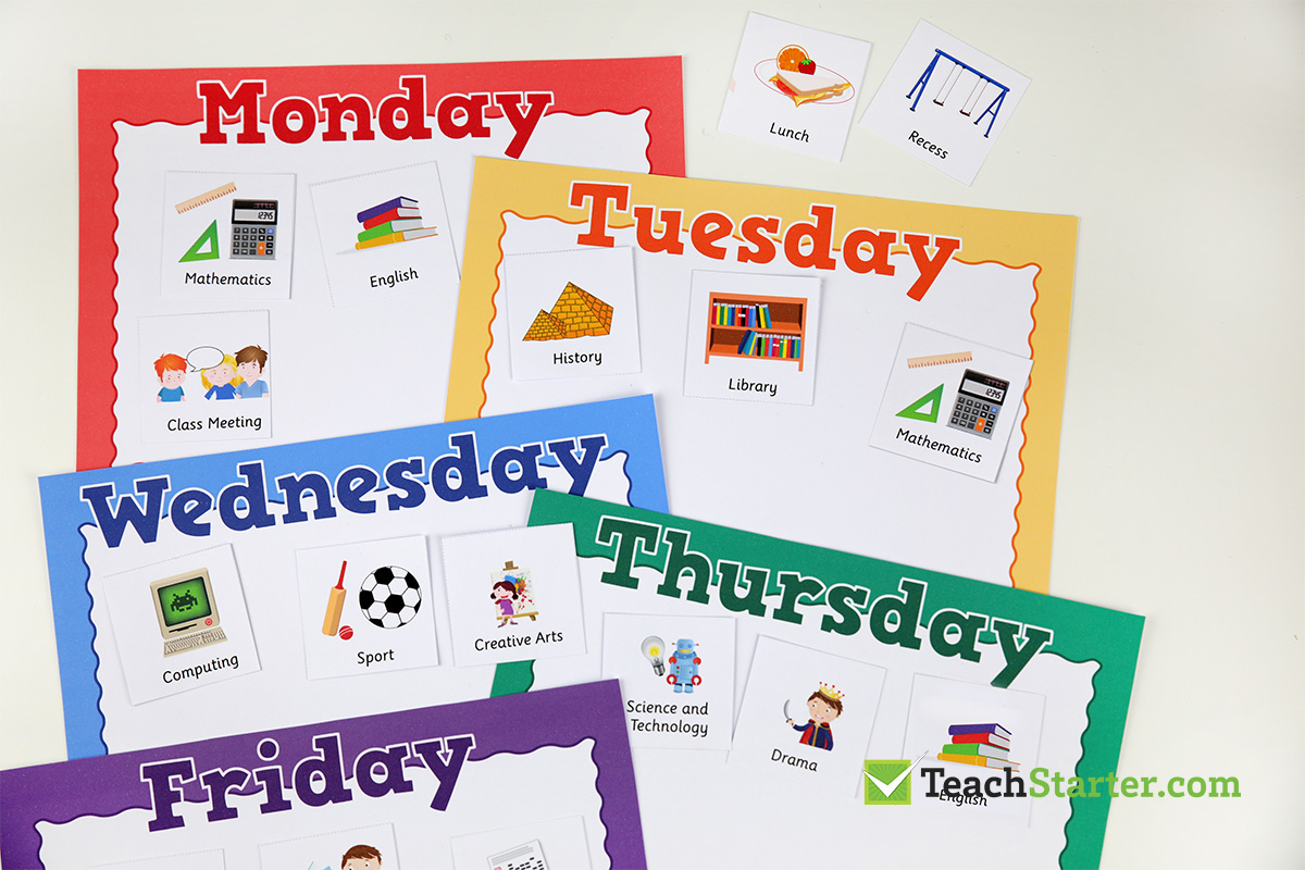 Daily Visual Timetable for Teachers and Students