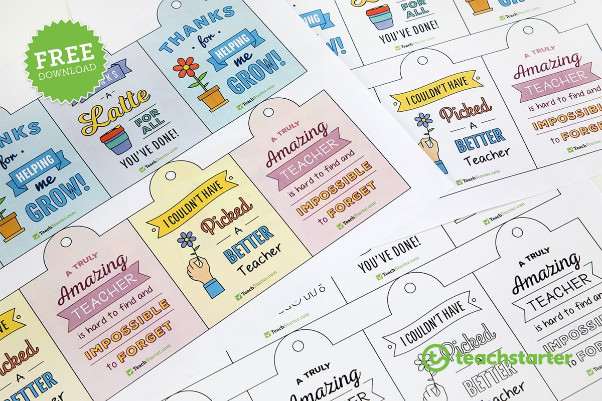 Free printable gift tags for teachers
