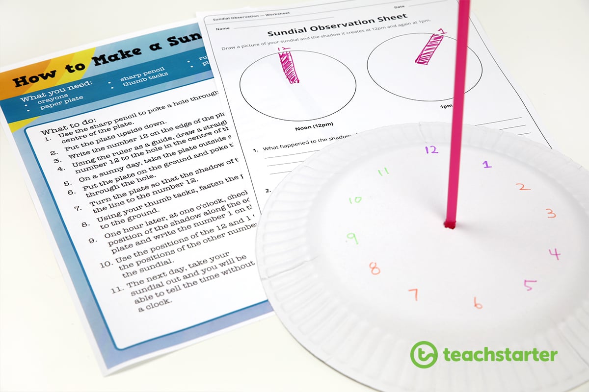 How to Make a Simple Sundial - printable instructions and worksheet