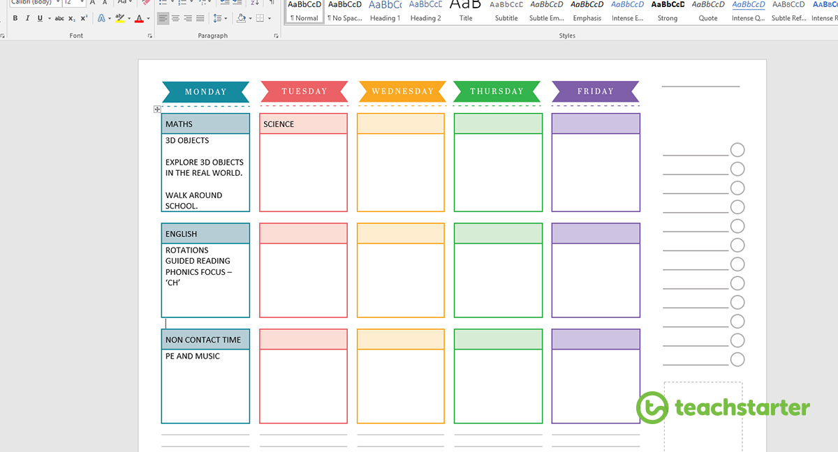 Create Your Own Teacher Planner using Printable Templates Teach Starter