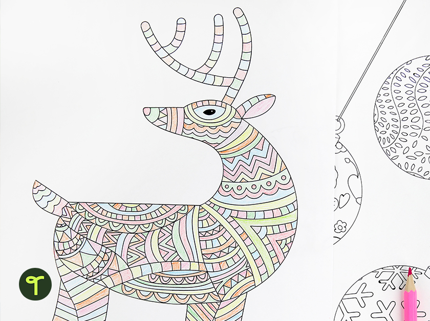 printable christmas mindful coloring sheet