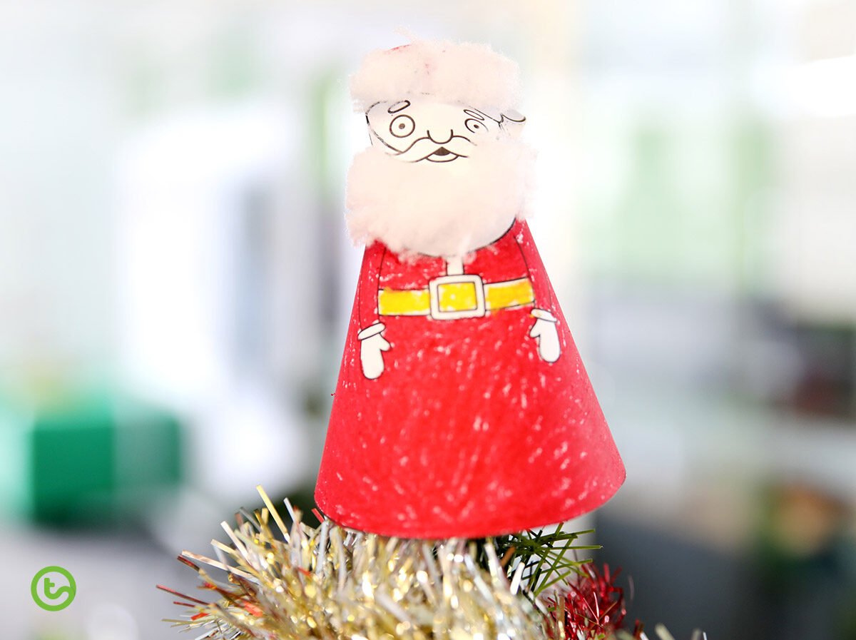 Santa tree topper template