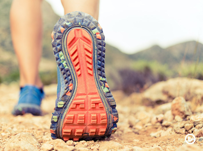 A person walking outdoors