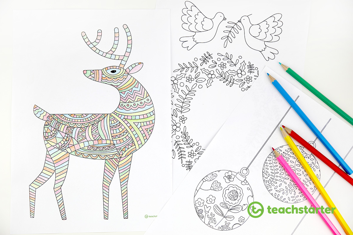 Mindful Colouring Sheets for Christmas