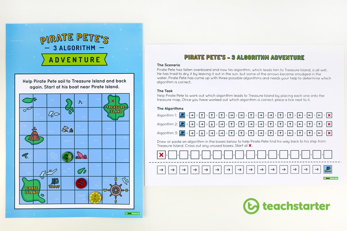 Pirate Pete's Algorithm Adventure - Coding Teaching Resource