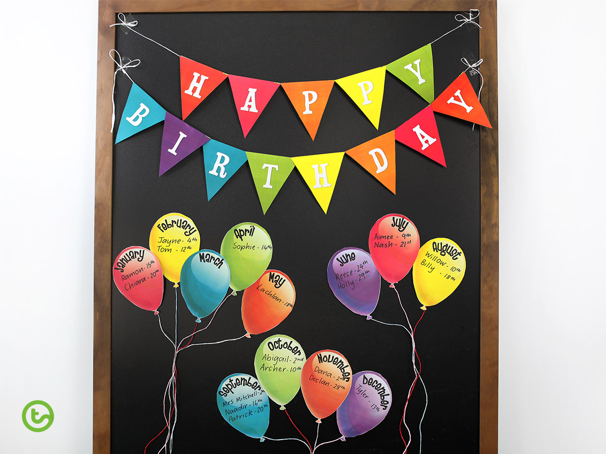 Birthday Wall Display - balloons