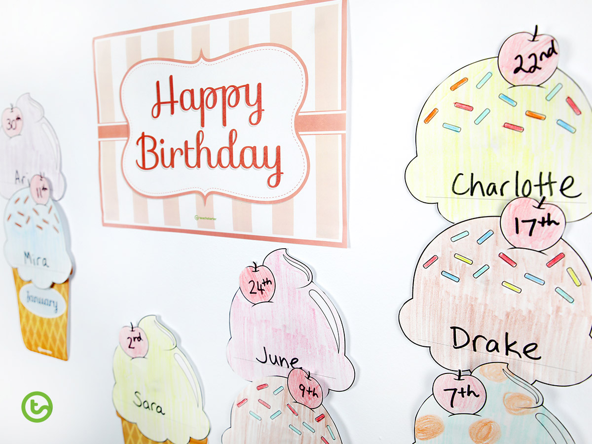 Birthday Wall Display - birthday ice-cream