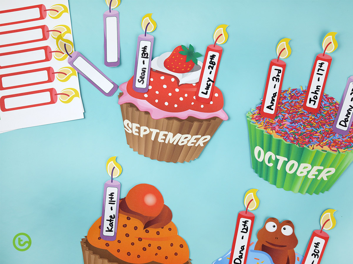 Birthday Wall Display - cupcake