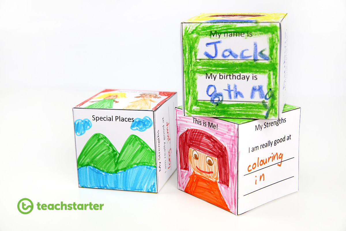 All About Me Cube activity
