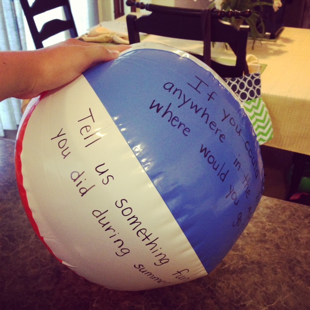 Beach ball icebreaker game