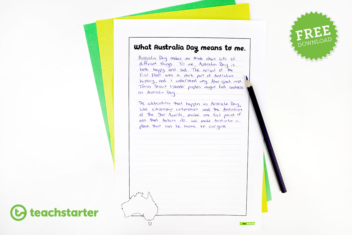 What Australia Day Means to Me worksheet