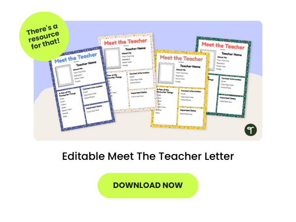 Meet The Teacher Letter