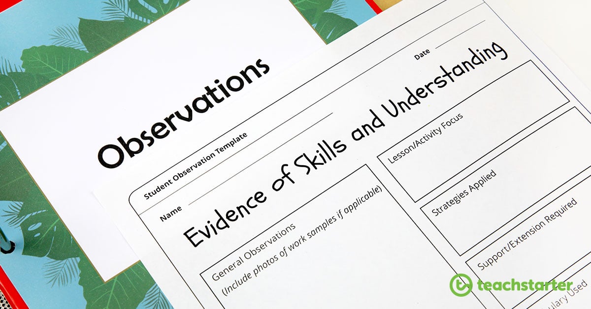 Student Observation Template