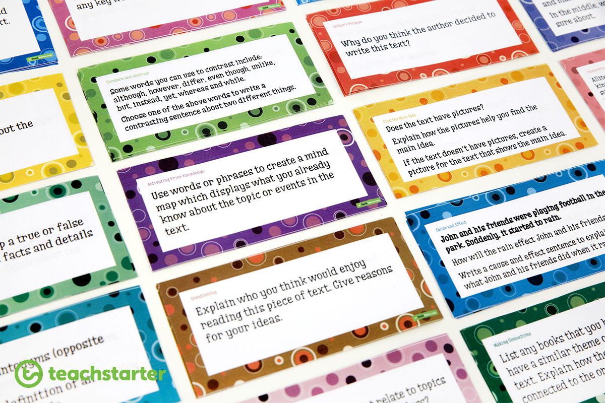 120 Comprehension Cards to use with any text