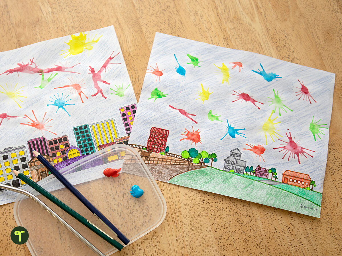 fireworks art activity for kids