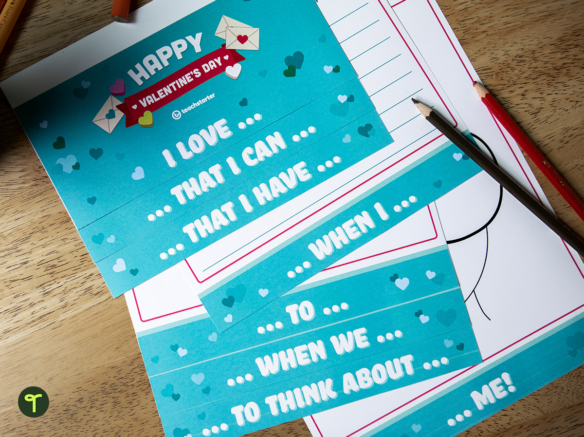 Valentine's Day flip book template