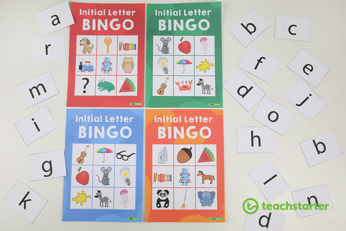 preschool bingo game initial letters