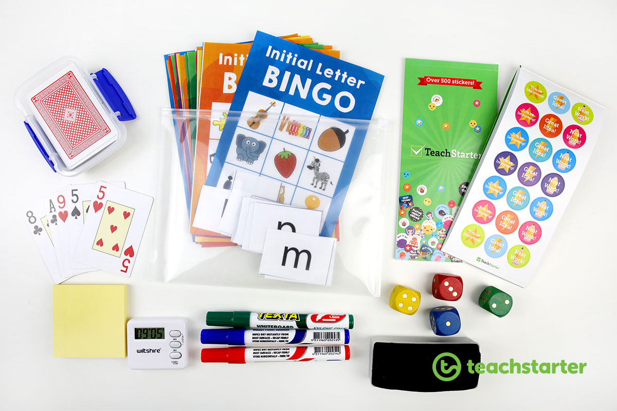 What to take on a relief teaching day - markers, dice, cards, stickers