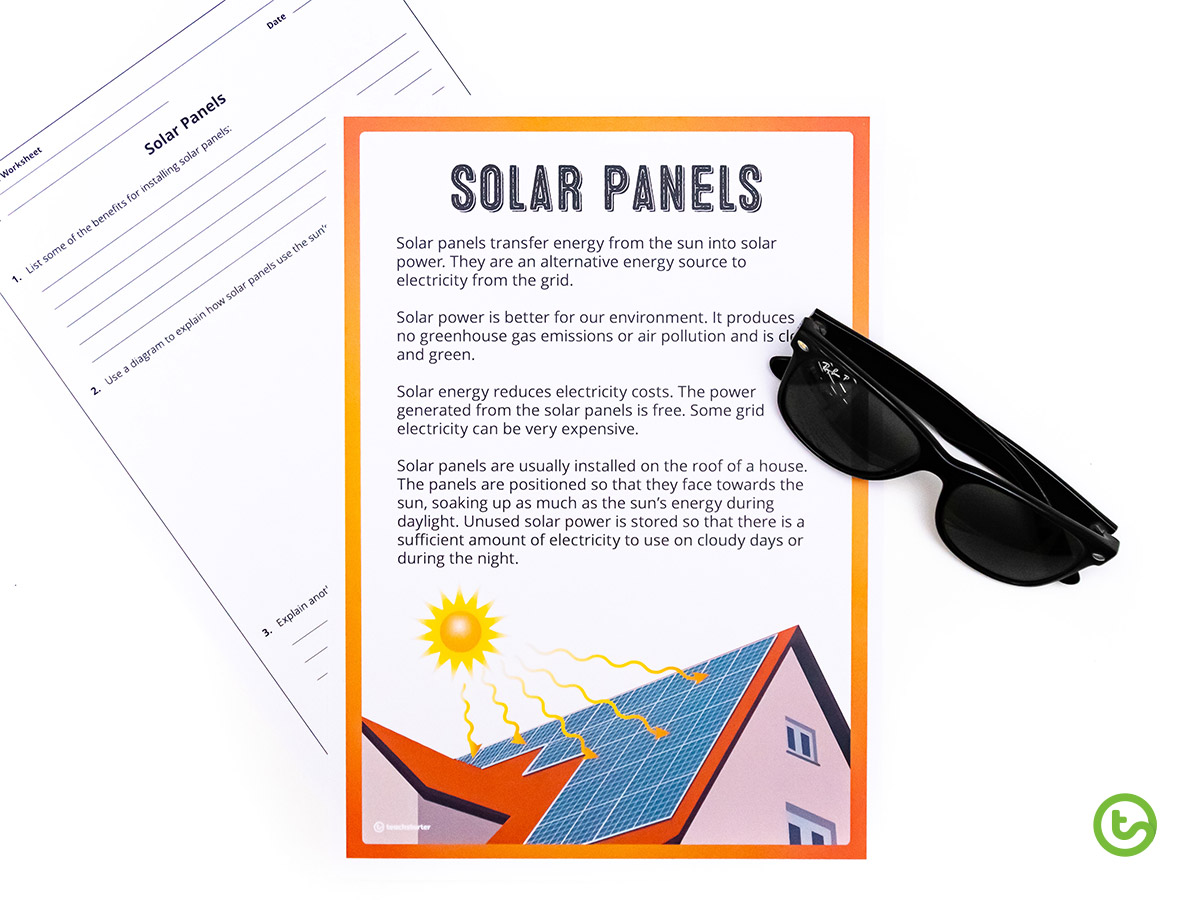 2020 Classroom Earth Hour Activities - Solar Panels