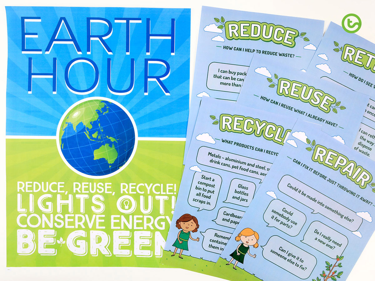 2020 Classroom Earth Hour Activities - Learn About the 5 R's