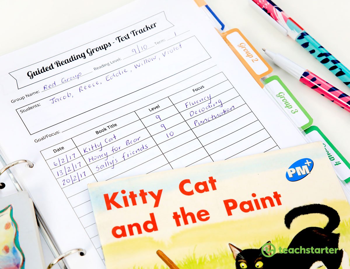 Guided Reading Groups - Text Tracker Template