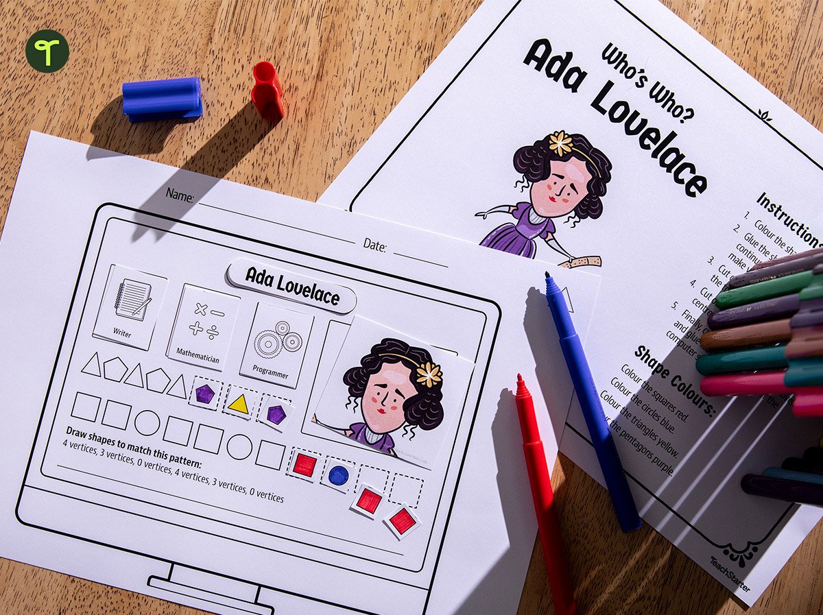 Ada Lovelace coding activity for kids