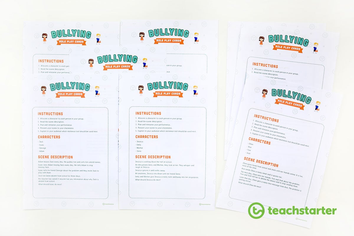 Bullying Scenario Role Play Cards