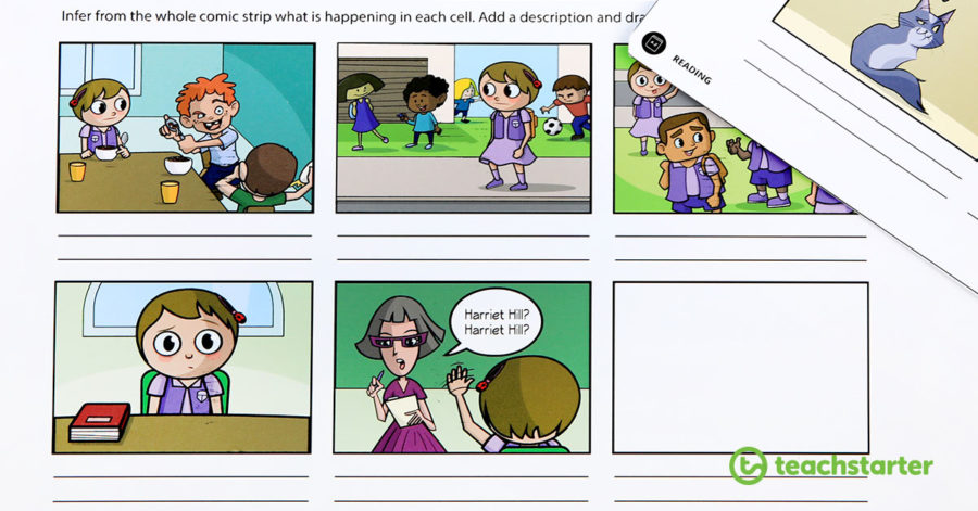 Inference Comic Strip Illustrations Activity and Worksheet