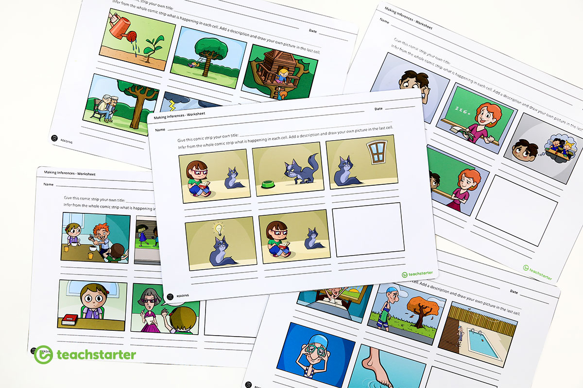 Inferring Comic Strip Activity Worksheets